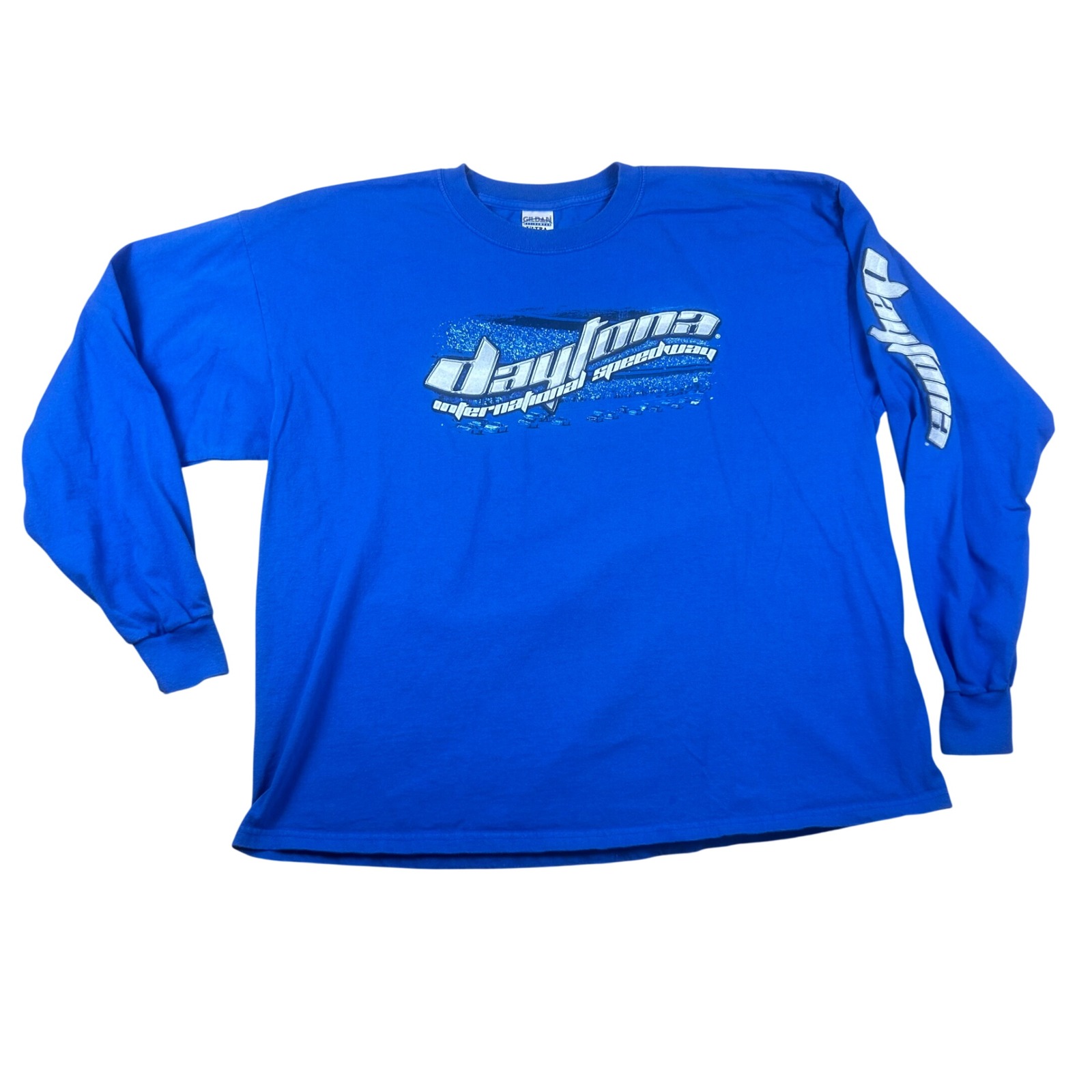 Gildan Daytona International Speedway Blue Long Sleeve Graphic TShirt Mens 2xl